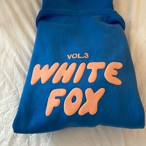 White fox hoodie azure